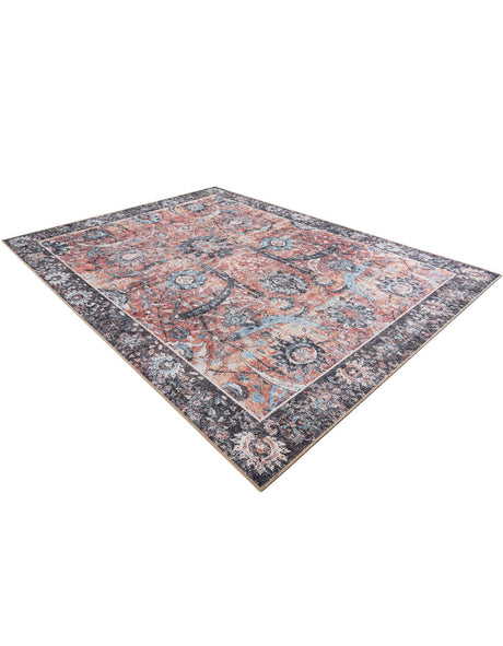 Washable Vintage Rust Red 7' 10 x 10' Timeless Rectangle Area Rug Easy to Clean Stain Resistant & Durable Traditional Classic Vintage Design Carpet for Sale at Rug Engine
