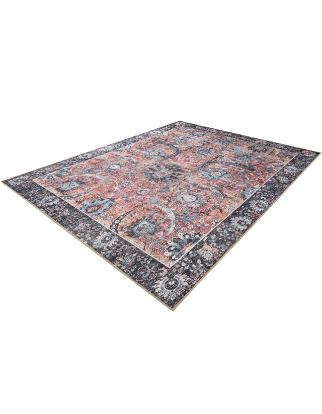 Washable Vintage Rust Red 7' 10 x 10' Timeless Rectangle Area Rug Easy to Clean Stain Resistant & Durable Traditional Classic Vintage Design Carpet for Sale at Rug Engine