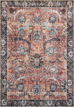 Washable Vintage Rust Red 8' 4 x 12' Timeless Rectangle Area Rug Easy to Clean Stain Resistant & Durable Traditional Classic Vintage Design Carpet for Sale at Rug Engine
