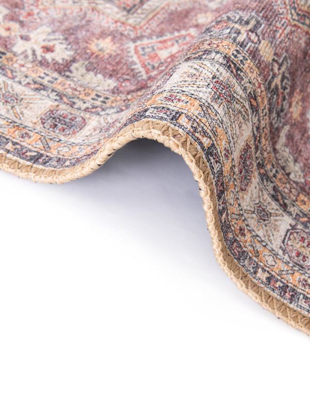 Washable Antique Rose Pink 6' 1 x 9' Timeless Rectangle Area Rug Easy to Clean Stain Resistant & Durable Traditional Classic Vintage Design Carpet for Sale at Rug Engine