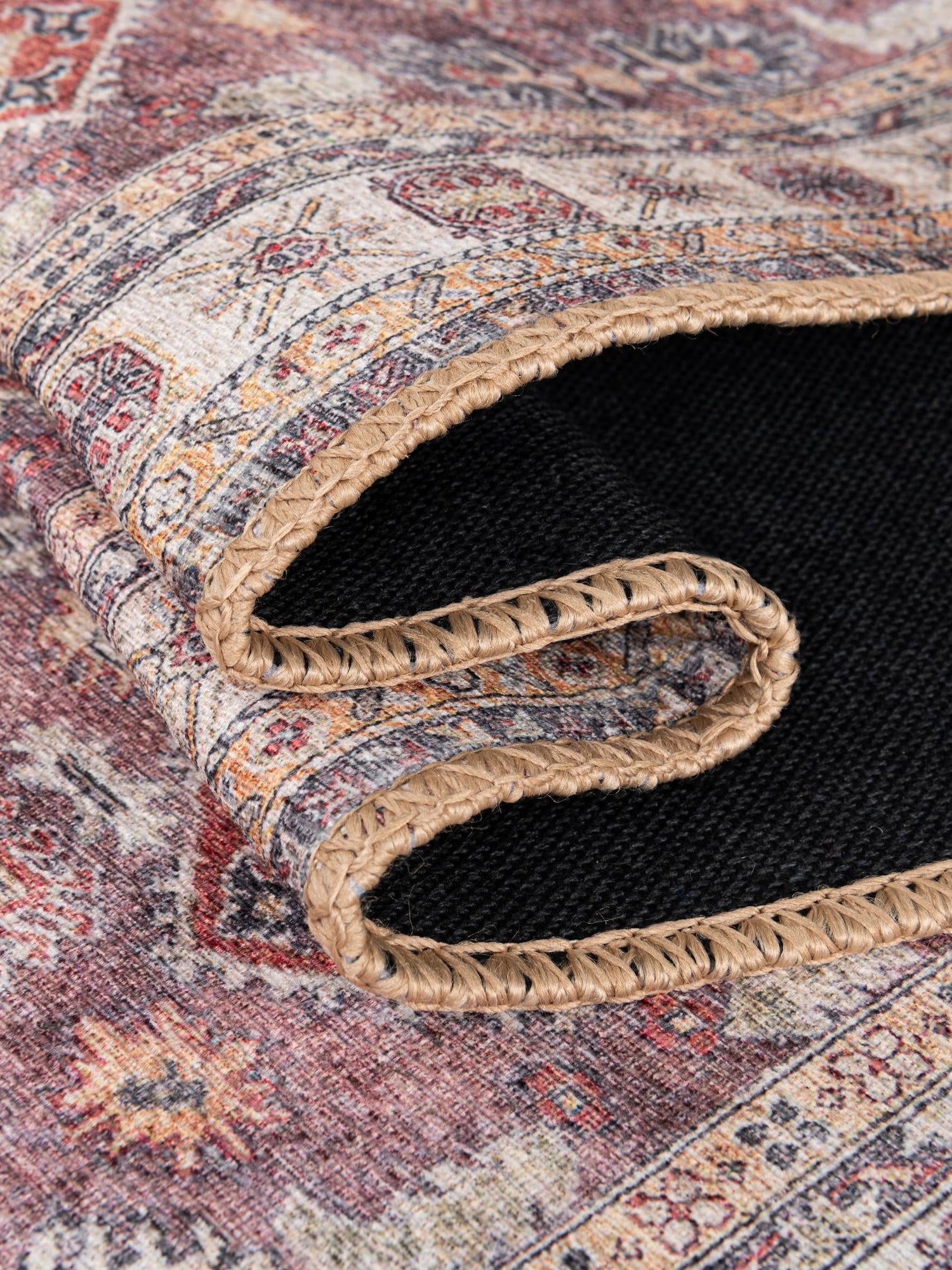 Washable Antique Rose Pink 6' 1 x 9' Timeless Rectangle Area Rug Easy to Clean Stain Resistant & Durable Traditional Classic Vintage Design Carpet for Sale at Rug Engine