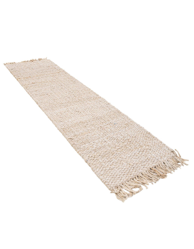 Ivory 2' x 8' Chunky Jute Runner Area Rug 100% All Natural Jute Sustainable Eco-Friendly Carpet Mat for Natural Interior Design Homes for Sale at Rug Engine
