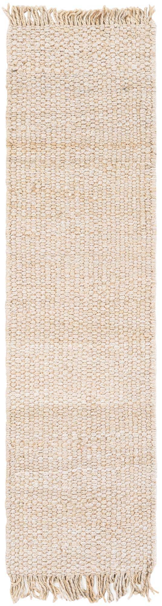 Ivory 2' x 8' Chunky Jute Runner Area Rug 100% All Natural Jute Sustainable Eco-Friendly Carpet Mat for Natural Interior Design Homes for Sale at Rug Engine
