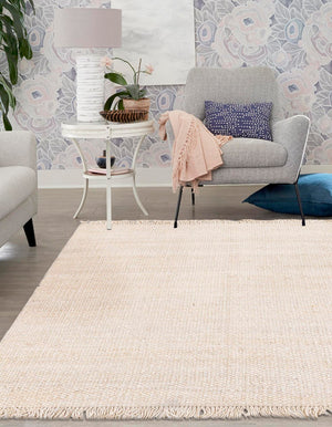 Ivory 5' 1 x 5' 1 Chunky Jute Square Area Rug 100% All Natural Jute Sustainable Eco-Friendly Carpet Mat for Natural Interior Design Homes for Sale at Rug Engine