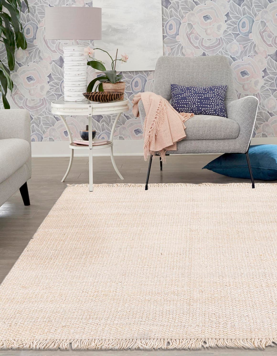 Ivory 10' x 10' Chunky Jute Square Area Rug 100% All Natural Jute Sustainable Eco-Friendly Carpet Mat for Natural Interior Design Homes for Sale at Rug Engine