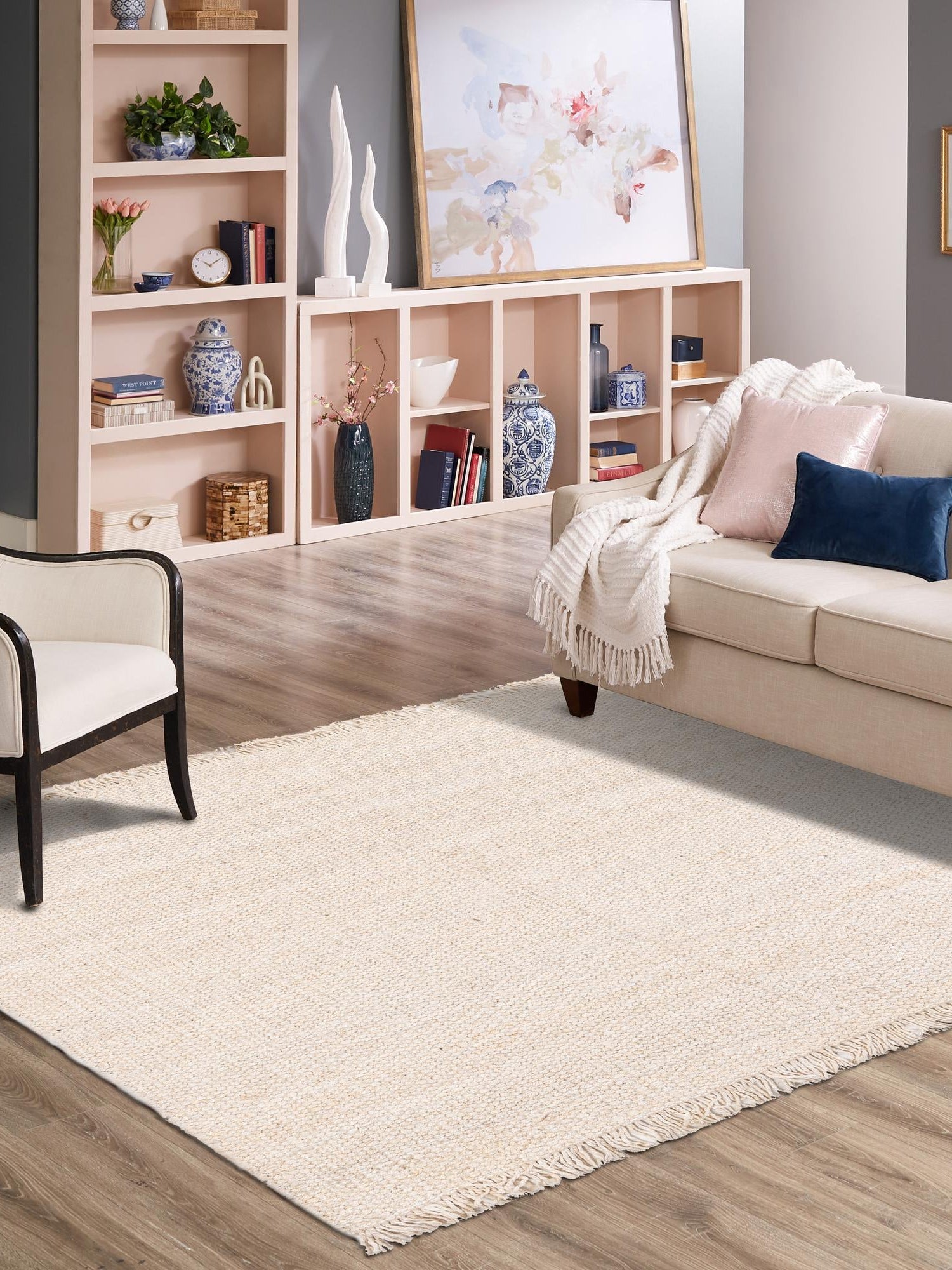 Ivory 10' x 10' Chunky Jute Square Area Rug 100% All Natural Jute Sustainable Eco-Friendly Carpet Mat for Natural Interior Design Homes for Sale at Rug Engine