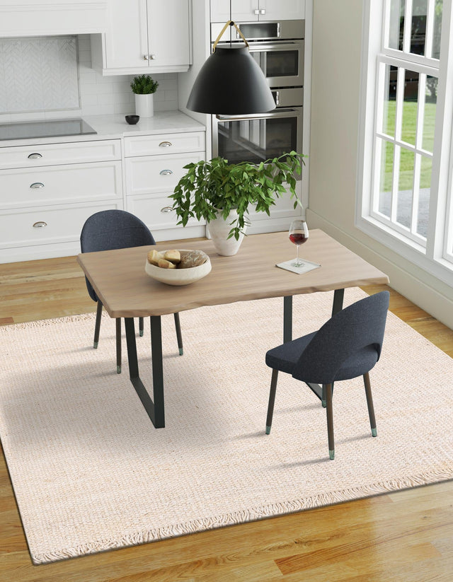 Ivory 5' 1 x 5' 1 Chunky Jute Square Area Rug 100% All Natural Jute Sustainable Eco-Friendly Carpet Mat for Natural Interior Design Homes for Sale at Rug Engine