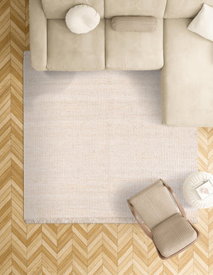 Ivory 7' 10 x 7' 10 Chunky Jute Square Area Rug 100% All Natural Jute Sustainable Eco-Friendly Carpet Mat for Natural Interior Design Homes for Sale at Rug Engine