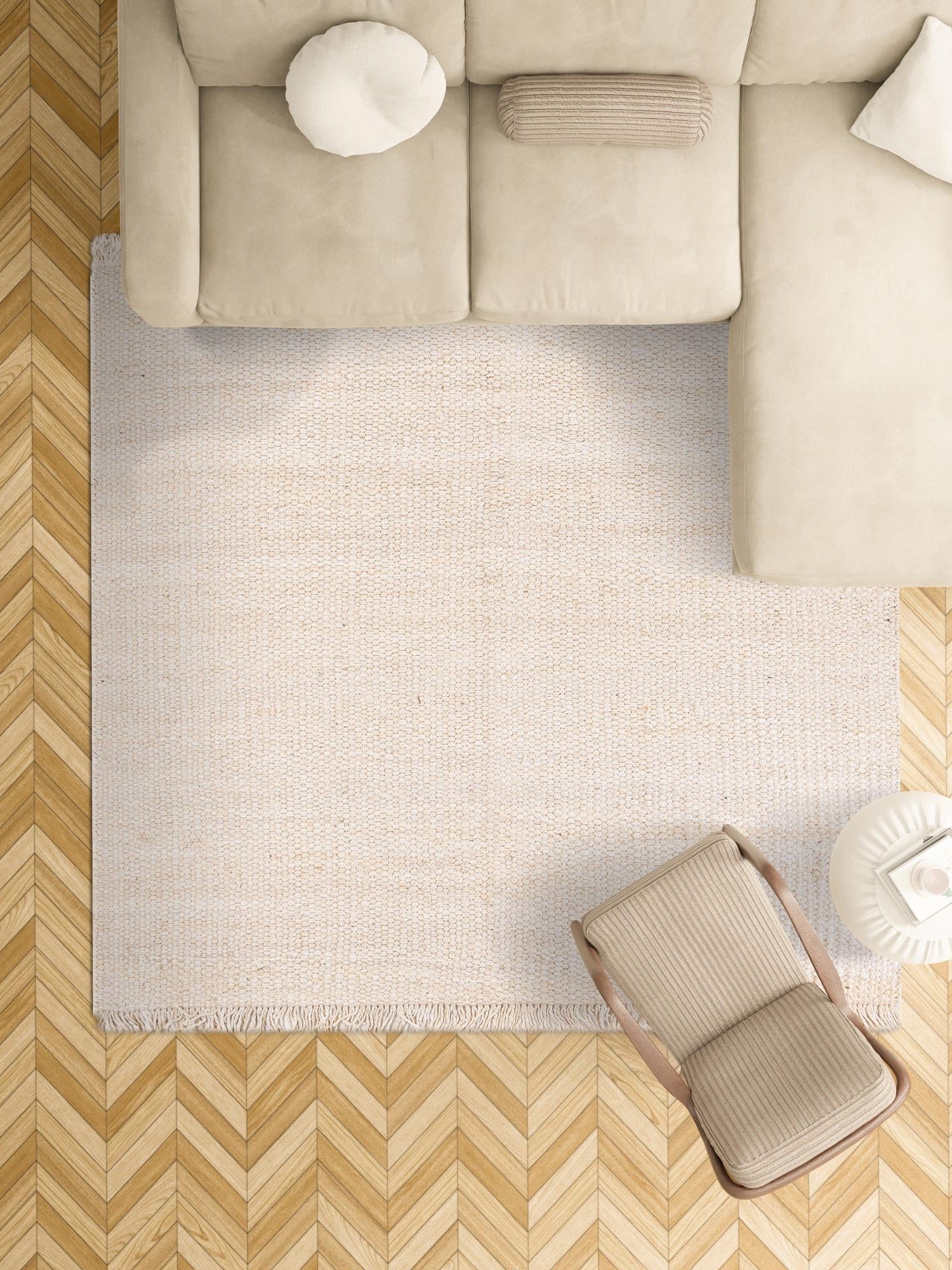 Ivory 10' x 10' Chunky Jute Square Area Rug 100% All Natural Jute Sustainable Eco-Friendly Carpet Mat for Natural Interior Design Homes for Sale at Rug Engine