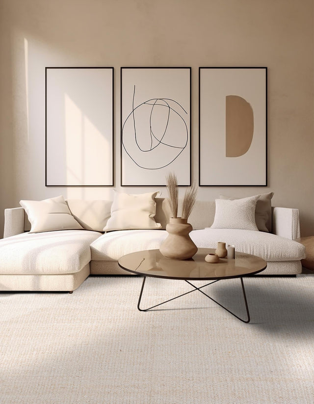 Ivory 5' 1 x 5' 1 Chunky Jute Square Area Rug 100% All Natural Jute Sustainable Eco-Friendly Carpet Mat for Natural Interior Design Homes for Sale at Rug Engine