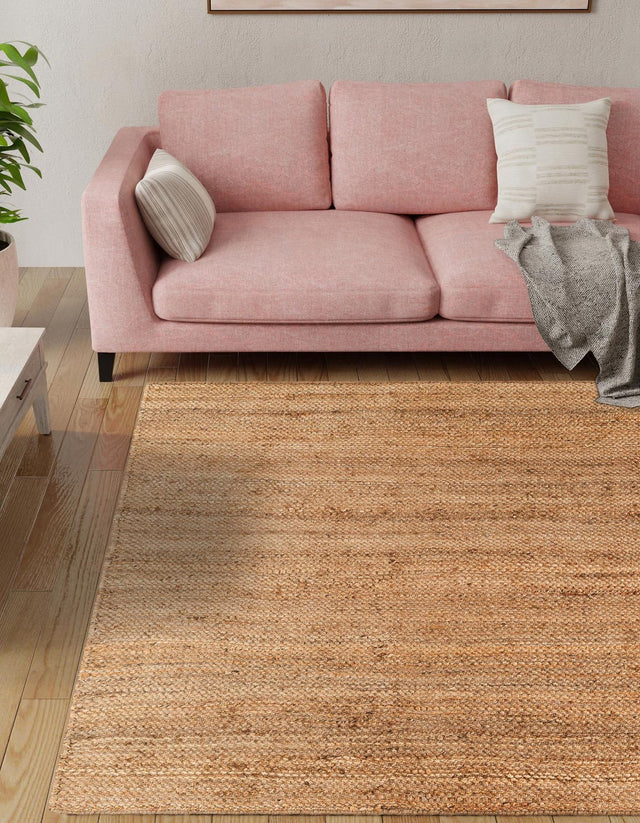 Natural 5' 1 x 5' 1 Chunky Jute Square Area Rug 100% All Natural Jute Sustainable Eco-Friendly Carpet Mat for Natural Interior Design Homes for Sale at Rug Engine