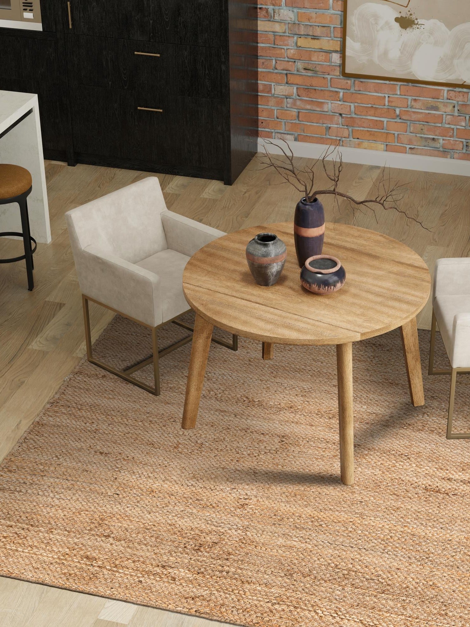 Natural 7' 10 x 7' 10 Chunky Jute Square Area Rug 100% All Natural Jute Sustainable Eco-Friendly Carpet Mat for Natural Interior Design Homes for Sale at Rug Engine