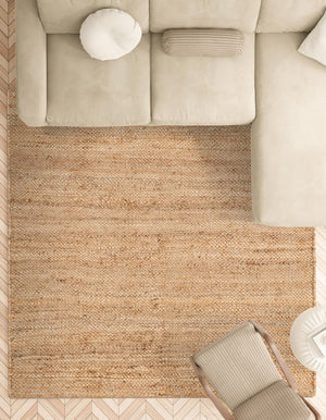 Natural 5' 1 x 5' 1 Chunky Jute Square Area Rug 100% All Natural Jute Sustainable Eco-Friendly Carpet Mat for Natural Interior Design Homes for Sale at Rug Engine