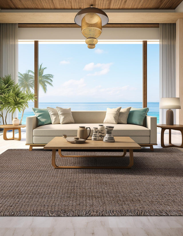 Gray 10' x 10' Chunky Jute Square Area Rug 100% All Natural Jute Sustainable Eco-Friendly Carpet Mat for Natural Interior Design Homes for Sale at Rug Engine