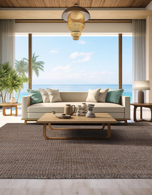 Gray 5' 1 x 5' 1 Chunky Jute Square Area Rug 100% All Natural Jute Sustainable Eco-Friendly Carpet Mat for Natural Interior Design Homes for Sale at Rug Engine