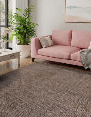Gray 10' x 10' Chunky Jute Square Area Rug 100% All Natural Jute Sustainable Eco-Friendly Carpet Mat for Natural Interior Design Homes for Sale at Rug Engine