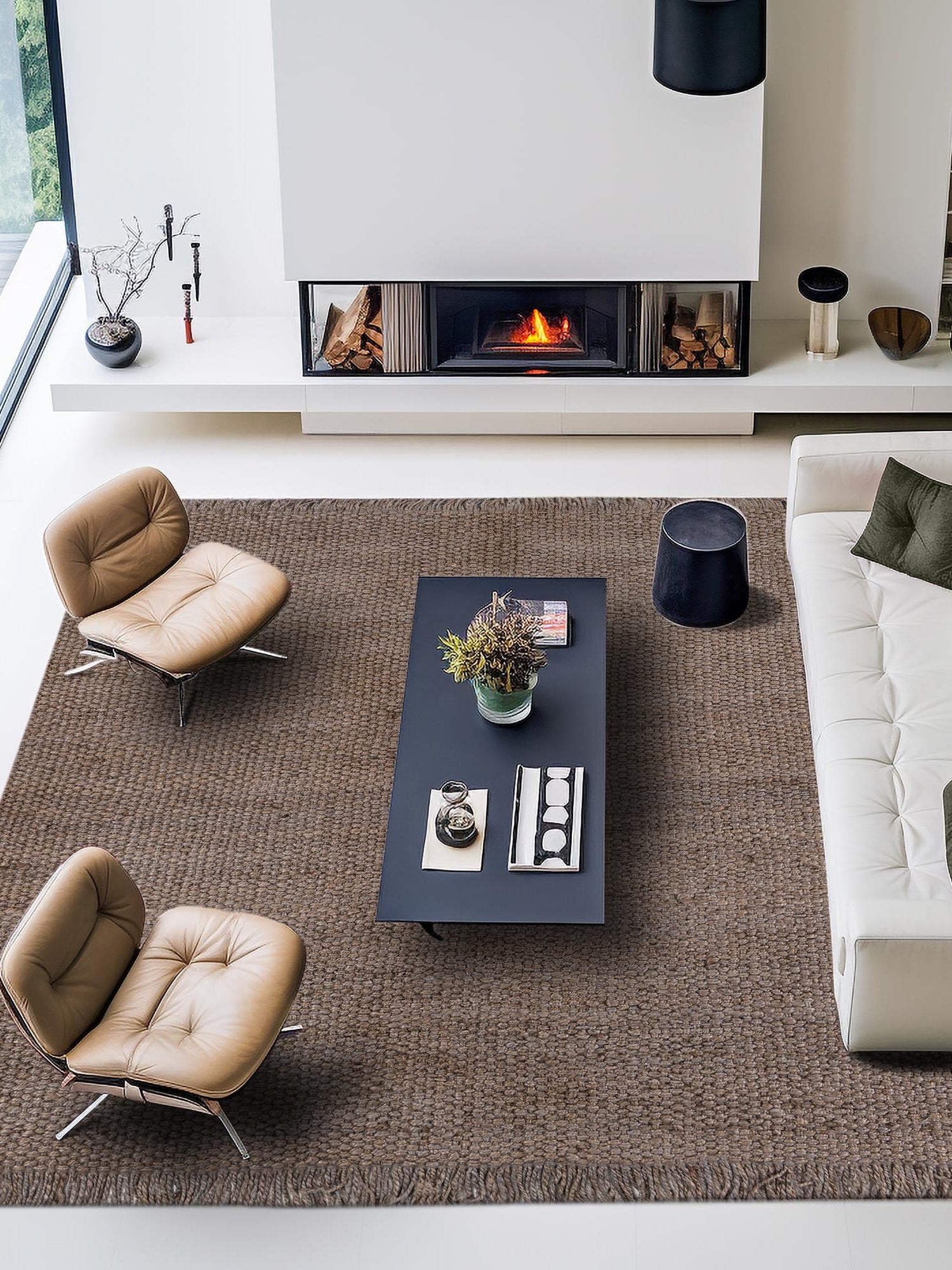Gray 10' x 10' Chunky Jute Square Area Rug 100% All Natural Jute Sustainable Eco-Friendly Carpet Mat for Natural Interior Design Homes for Sale at Rug Engine