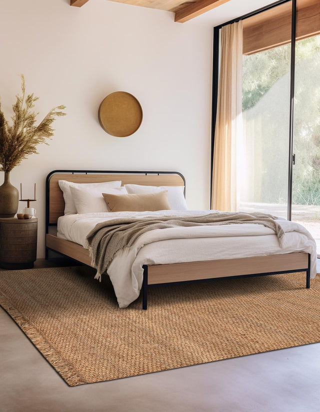 Natural 5' 1 x 5' 1 Chunky Jute Square Area Rug 100% All Natural Jute Sustainable Eco-Friendly Carpet Mat for Natural Interior Design Homes for Sale at Rug Engine