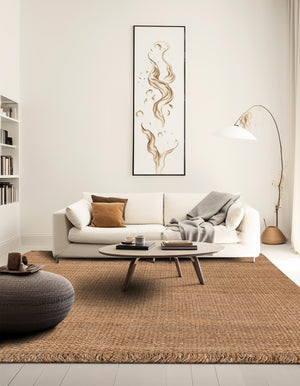 Natural 5' 1 x 5' 1 Chunky Jute Square Area Rug 100% All Natural Jute Sustainable Eco-Friendly Carpet Mat for Natural Interior Design Homes for Sale at Rug Engine
