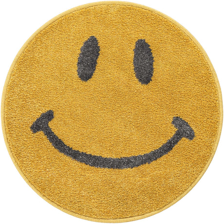 Yellow 2' 2 x 2' 2 Whimsy Kids Round Rug
