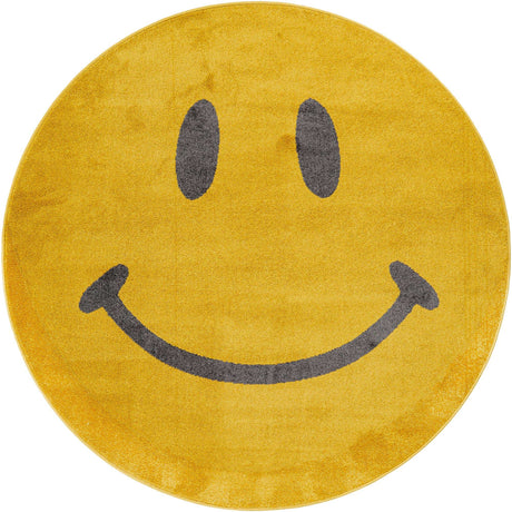 Yellow 6' 1 x 6' 1 Whimsy Kids Round Rug