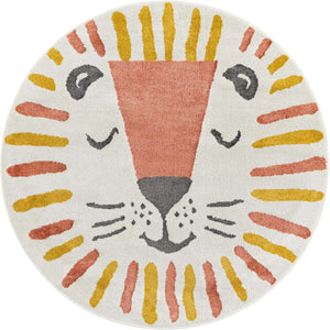 Ivory 5' 1 x 5' 1 Whimsy Kids Round Rug