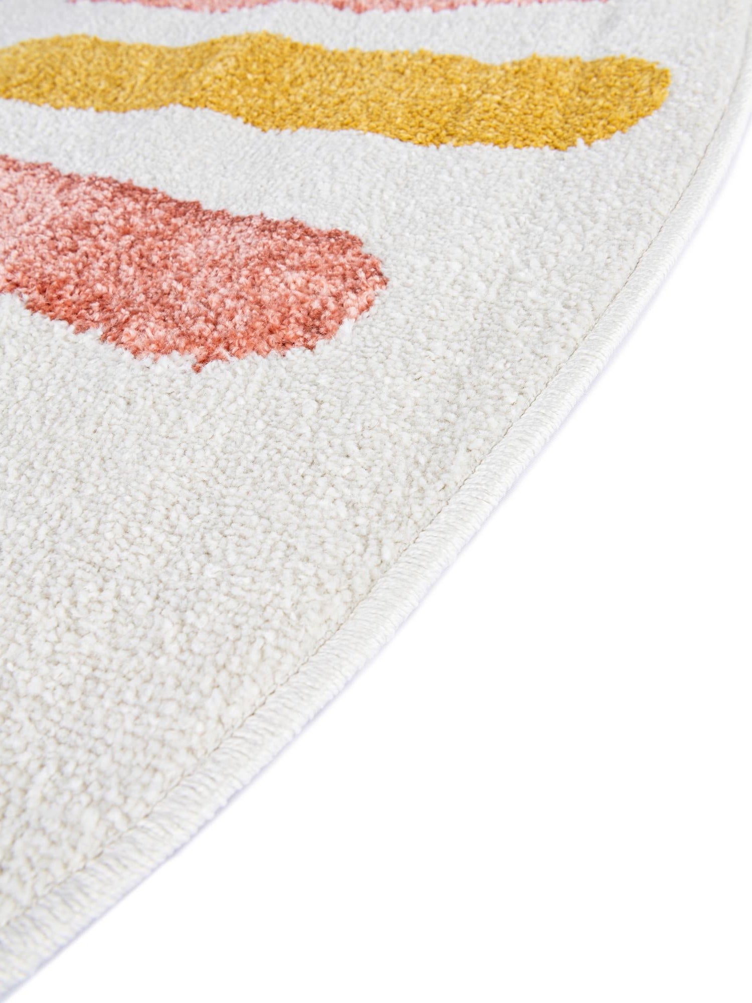 Ivory 6' 1 x 6' 1 Whimsy Kids Round Area Rug for Baby Nursery, Toddler Playroom, Bedrooms