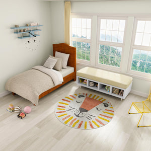 Ivory 6' 1 x 6' 1 Whimsy Kids Round Rug