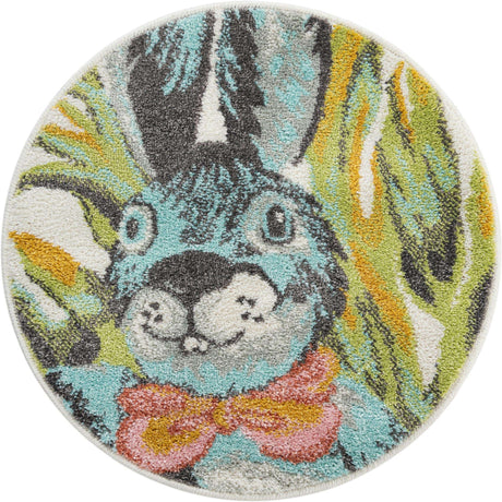 Ivory 2' 2 x 2' 2 Whimsy Kids Round Rug