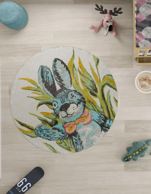 Ivory 8' x 8' Whimsy Kids Round Rug