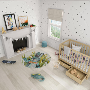 Ivory 8' x 8' Whimsy Kids Round Rug