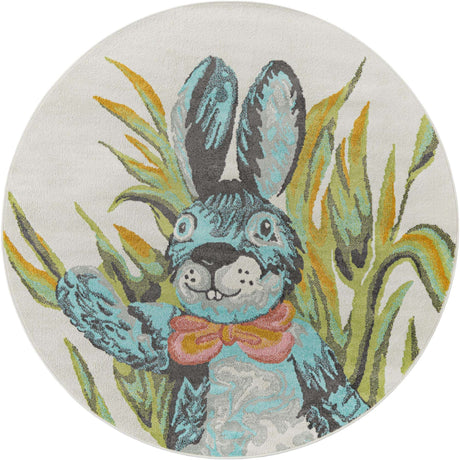Ivory 6' 1 x 6' 1 Whimsy Kids Round Rug
