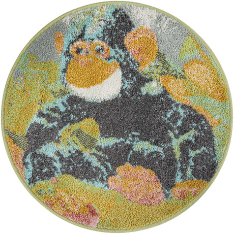 Multicolor 2' 2 x 2' 2 Whimsy Kids Round Rug