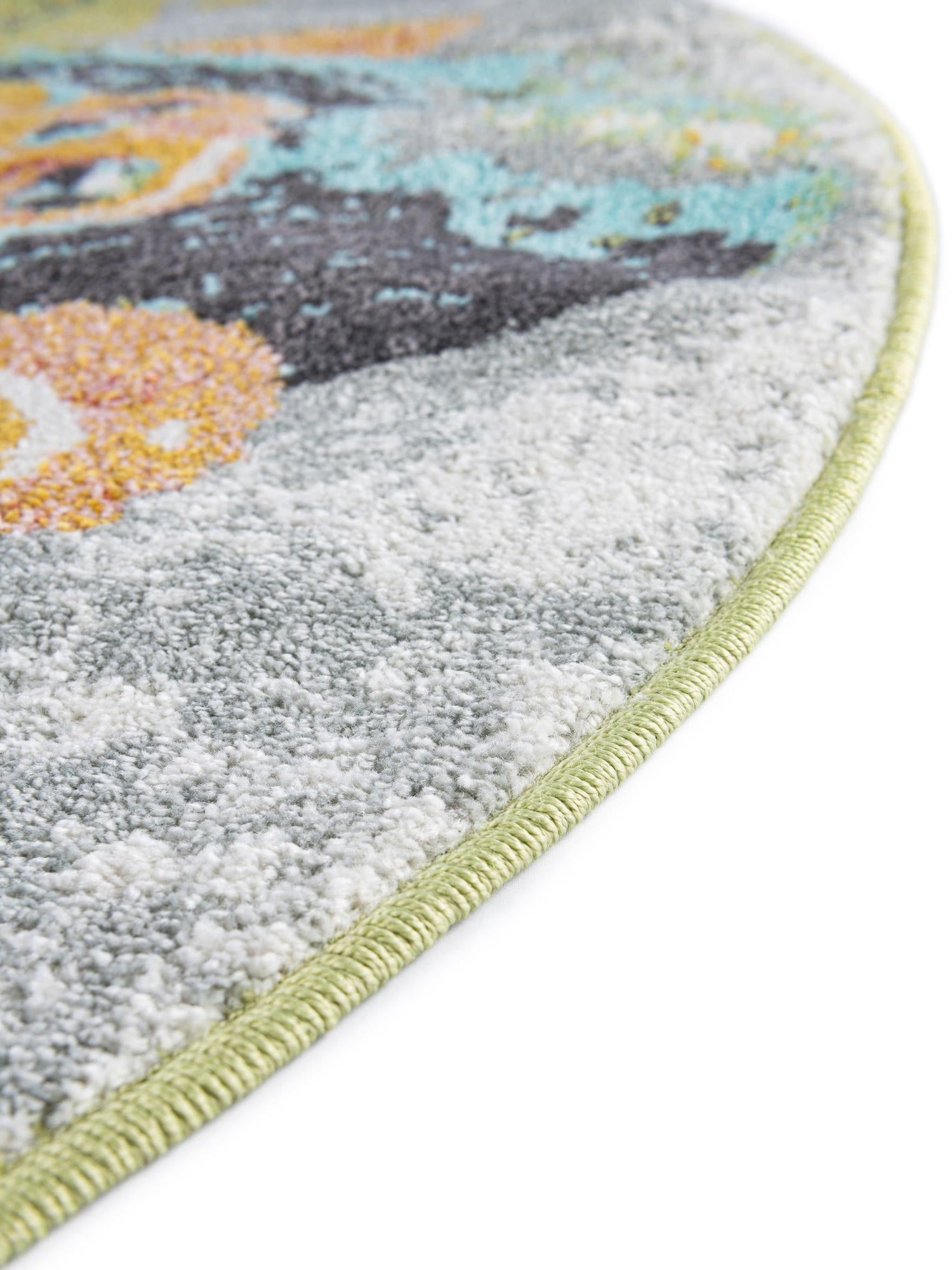 Multicolor 3' 3 x 3' 3 Whimsy Kids Round Area Rug for Baby Nursery, Toddler Playroom, Bedrooms