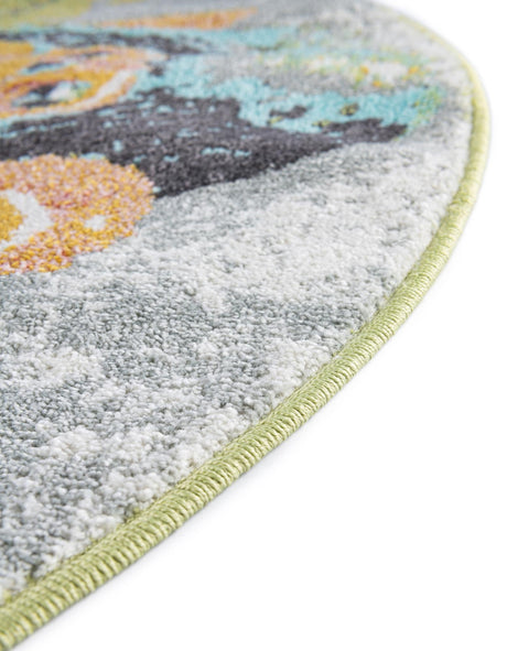 Multicolor 3' 3 x 3' 3 Whimsy Kids Round Area Rug for Baby Nursery, Toddler Playroom,  Bedrooms Playful Fun Design Easy Clean Carpet for Sale at Rug Engine