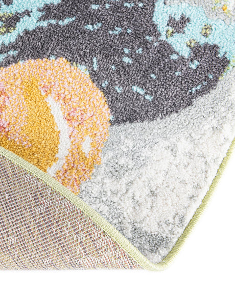 Multicolor 6' 1 x 6' 1 Whimsy Kids Round Area Rug for Baby Nursery, Toddler Playroom,  Bedrooms Playful Fun Design Easy Clean Carpet for Sale at Rug Engine