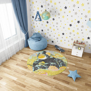 Multicolor 2' 2 x 2' 2 Whimsy Kids Round Rug