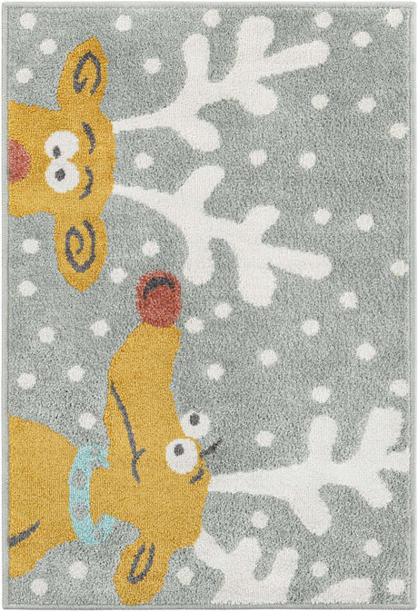 Gray 2' 2 x 3' 1 Whimsy Kids Rectangle Rug