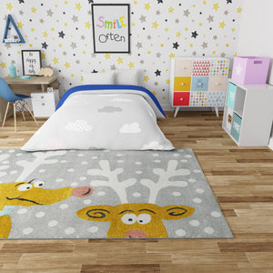 Gray 8' x 10' Whimsy Kids Rectangle Rug