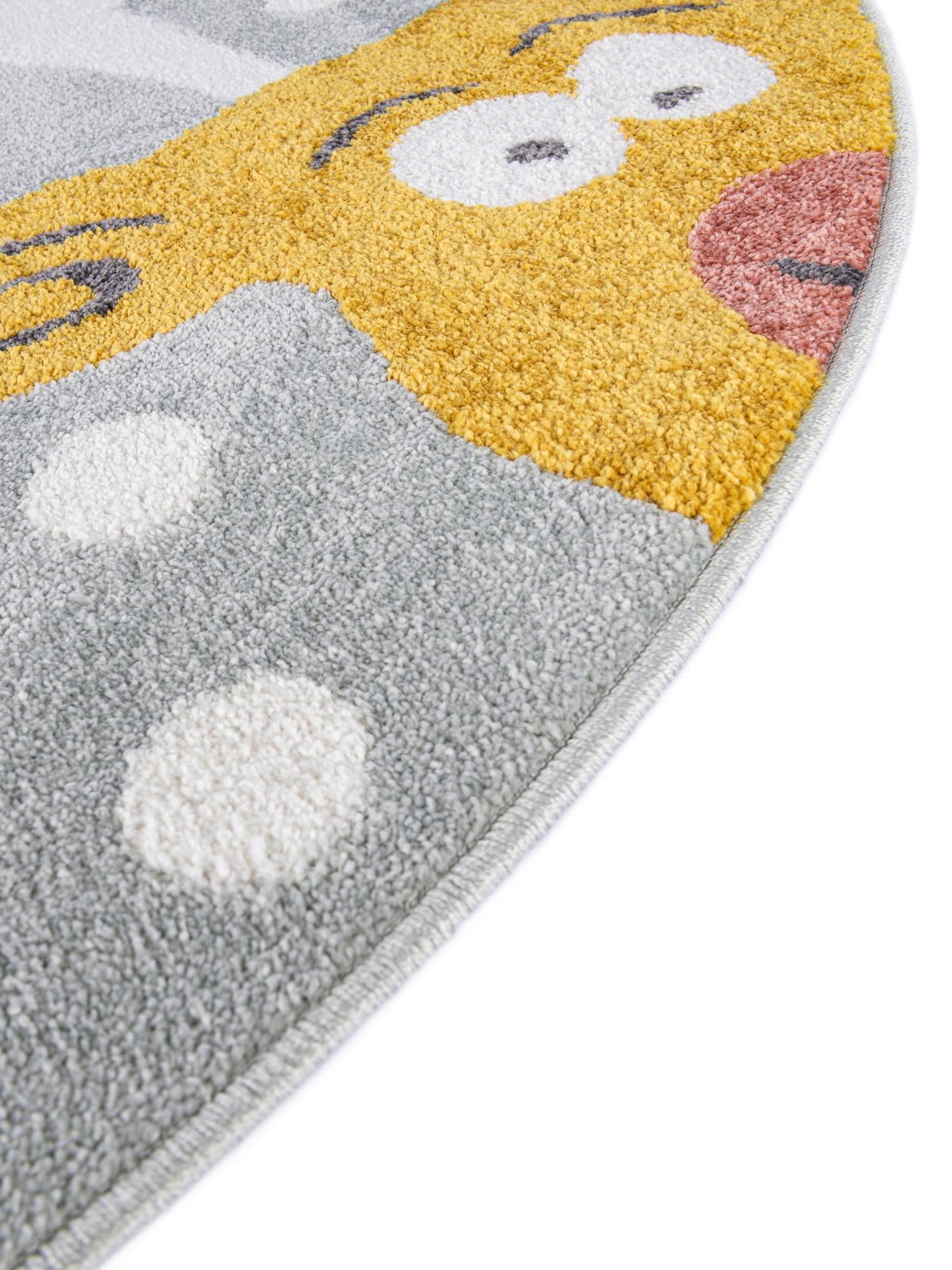 Gray 3' 3 x 3' 3 Whimsy Kids Round Area Rug for Baby Nursery, Toddler Playroom,  Bedrooms Playful Fun Design Easy Clean Carpet for Sale at Rug Engine