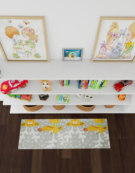 Gray 2' 2 x 6' 1 Whimsy Kids Runner Area Rug for Baby Nursery, Toddler Playroom,  Bedrooms Playful Fun Design Easy Clean Carpet for Sale at Rug Engine