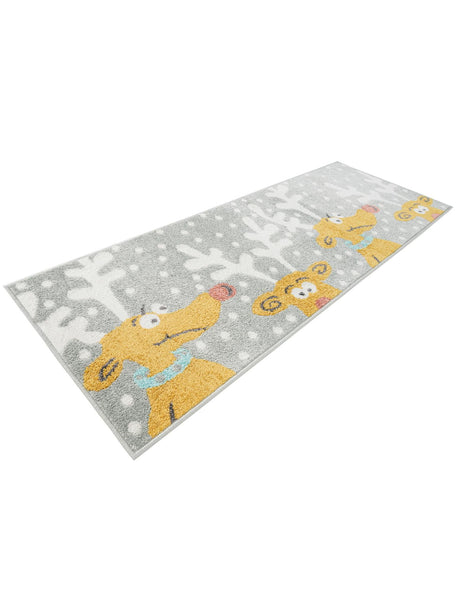 Gray 2' 2 x 6' 1 Whimsy Kids Runner Area Rug for Baby Nursery, Toddler Playroom,  Bedrooms Playful Fun Design Easy Clean Carpet for Sale at Rug Engine