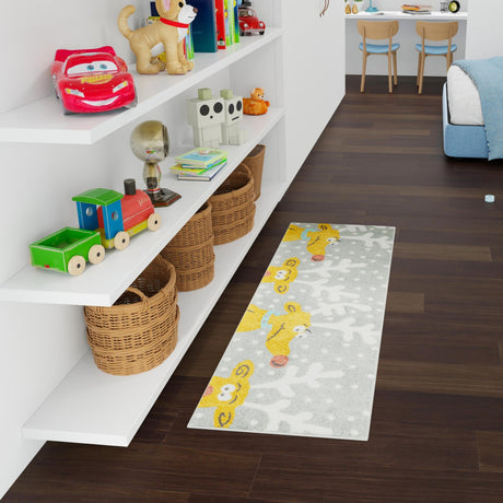 Gray 2' 2 x 6' 1 Whimsy Kids Runner Area Rug for Baby Nursery, Toddler Playroom,  Bedrooms Playful Fun Design Easy Clean Carpet for Sale at Rug Engine