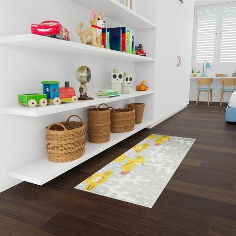 Gray 2' 2 x 6' 1 Whimsy Kids Runner Area Rug for Baby Nursery, Toddler Playroom,  Bedrooms Playful Fun Design Easy Clean Carpet for Sale at Rug Engine