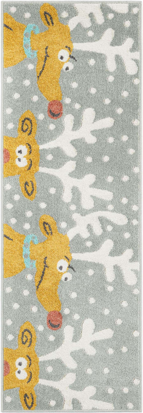 Gray 2' 2 x 6' 1 Whimsy Kids Runner Rug