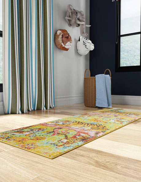 Multicolor 2' 2 x 6' 1 Whimsy Kids Runner Area Rug for Baby Nursery, Toddler Playroom,  Bedrooms Playful Fun Design Easy Clean Carpet for Sale at Rug Engine