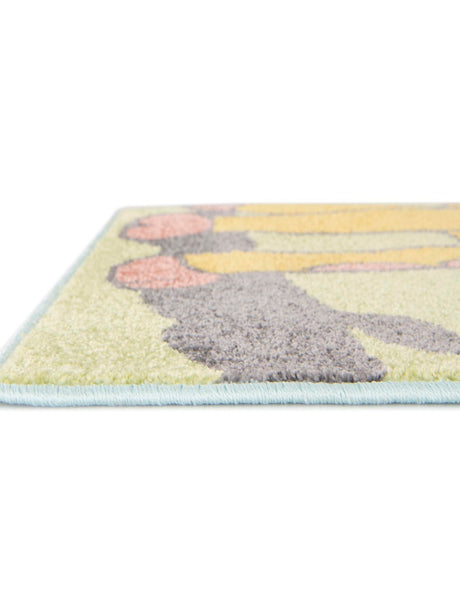 Blue 4' 1 x 6' 1 Whimsy Kids Rectangle Area Rug for Baby Nursery, Toddler Playroom,  Bedrooms Playful Fun Design Easy Clean Carpet for Sale at Rug Engine