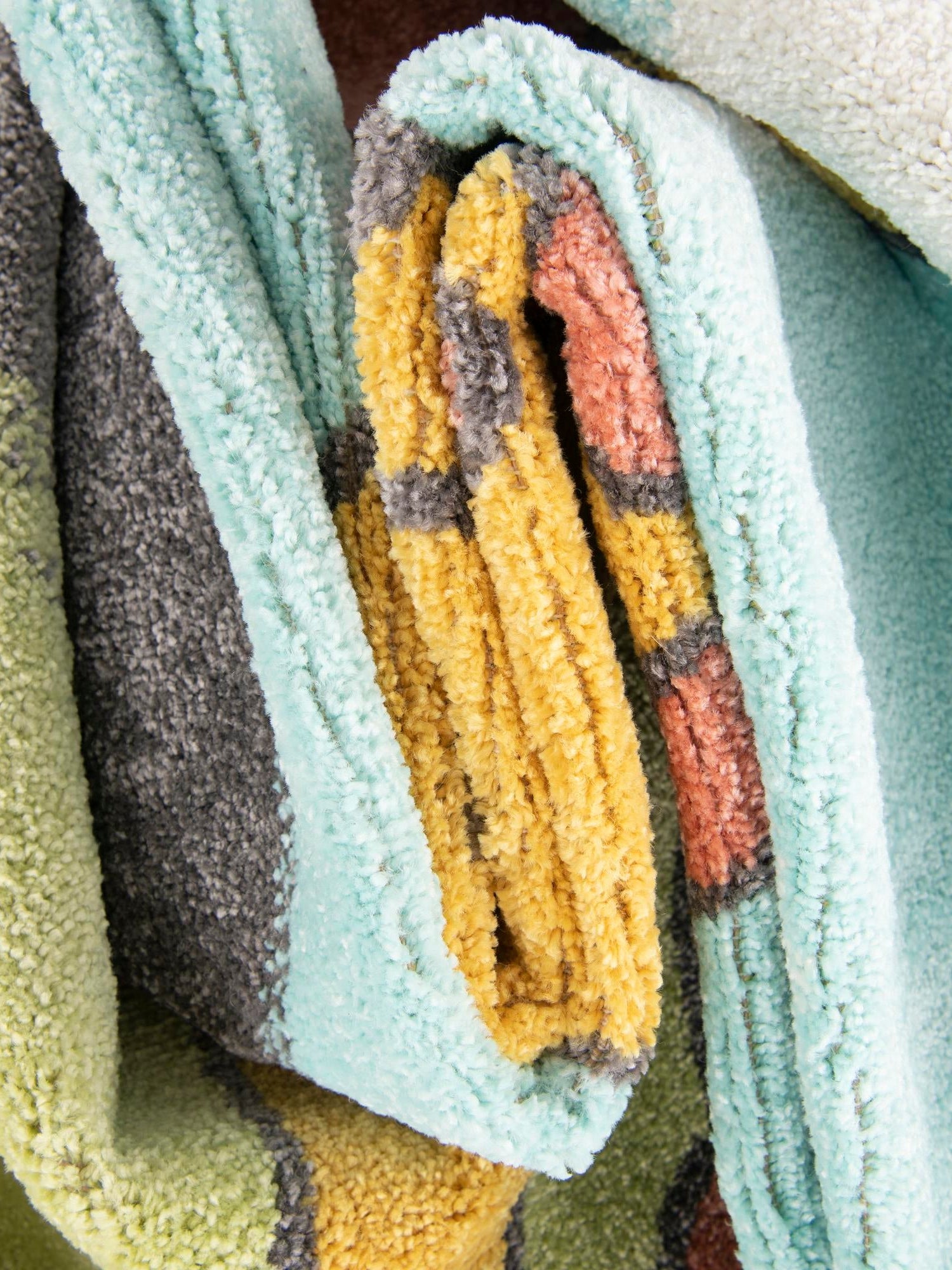 Blue 3' 3 x 3' 3 Whimsy Kids Round Area Rug for Baby Nursery, Toddler Playroom, Bedrooms