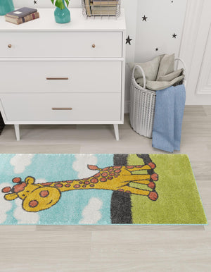 Blue 2' 2 x 6' 1 Whimsy Kids Runner Rug