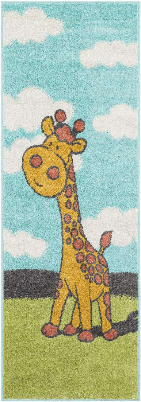 Blue 2' 2 x 6' 1 Whimsy Kids Runner Rug